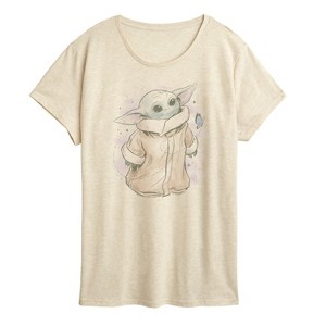 Women's - Star Wars - The Mandalorian Grogu Tonal Washed Short Sleeve Graphic T-Shirt - 1 of 4