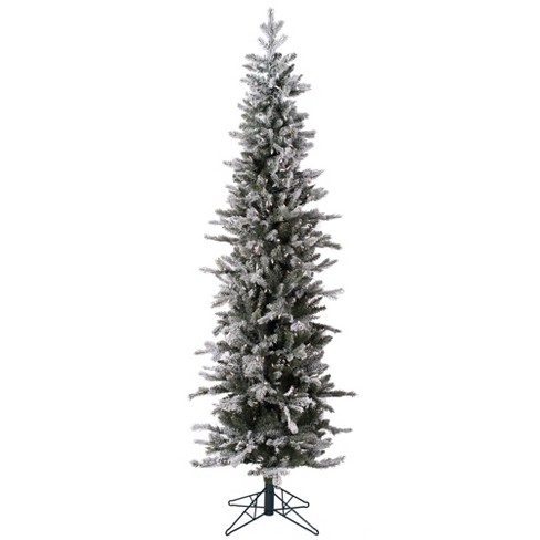 Vickerman 7.5' x 56 inch Frosted Danbury Spruce Artificial Unlit Christmas Tree.