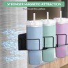 EcoSummer Magnetic Fridge Organizer Rack 2 Pack, Foldable Cup Holder for 40oz Tumblers, Straw & Lid Hooks, No-Drill Space Saver - 3 of 4