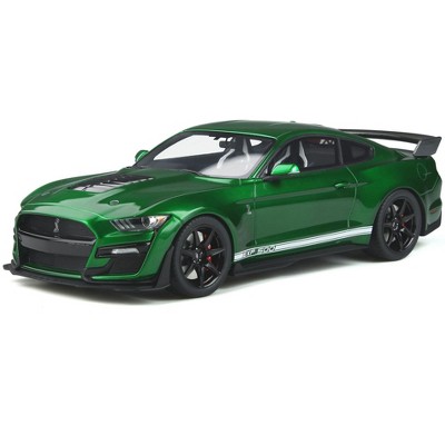 2020 Ford Mustang Shelby GT500 Candy Apple Green Metallic with White Stripes 1/18 Model Car by GT Spirit