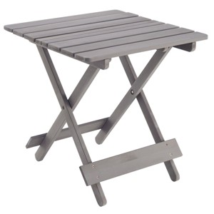 GlasFlength Folding Tables Portable Side Table Solid Wood Construction Simple Design for Patio Backyard Balcony, Gray, 19.75"*19.75"*19.75" - 1 of 4