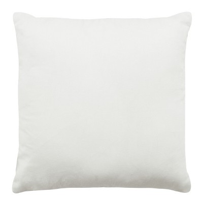Blue and Beige Embroidered Geometric Square Pillow
