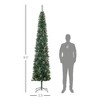 9.5ft Pencil Christmas Tree, Slim Xmas Tree with Realistic Branches, Pine Cones and Metal Base - 3 of 4