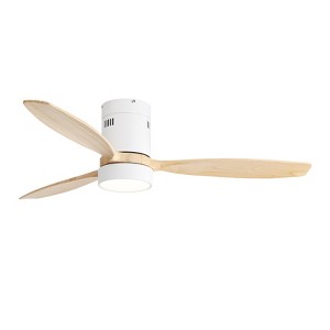 Sofucor 52" Low Profile Ceiling Fan with Remote 3 Wood Blades for Indoor/Outdoor - 1 of 4