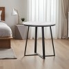FURNIinspire End Tables Faux Marble Matte End Table Night Stand Round Side Table Living Room Sofa Table for Home Office, White, 23"*23"*24" - 4 of 4