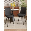 20.48"Upholstered Accent Side Chairs with Metal Legs,Black - 2 of 4