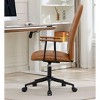 Okak Modern Antique PU leather Office Chair with High Backrest & Wheels,Ergonomic Swivel Task Chair for Home Office,Living Room - 4 of 4