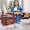Sorbus 4 Pack Jumbo Foldable Storage Box - Metal Frame, Oxford Fabric with Clear Window & Handles - for Bedding Linen, Clothing & More (Pink) - 3 of 4