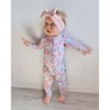 Lev Baby Girls' Bamboo Convertible Zipper Romper – Donuts Print One-Piece Baby Girl Clothes (6–12M to 18–24M) - 3 of 4