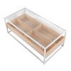 PAGED Modern 2-Tier Coffee Table with Glass Top & Wooden Storage,Minimalist Design Tea Table in Black Metal,Center Table for Living Room,Bedroom - 3 of 4