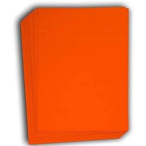 Hamilco Colored Cardstock Paper 11" x 17" Fire Orange Color Card Stock Paper 50 Pack - 1 of 4