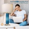 26'' Glass Table Lamp In Living Room 3 Color Set Of 2,Table Lamps Modern With USB C & A Ports,Modern Table Lamps Bedroom-The Pop Home - 2 of 4