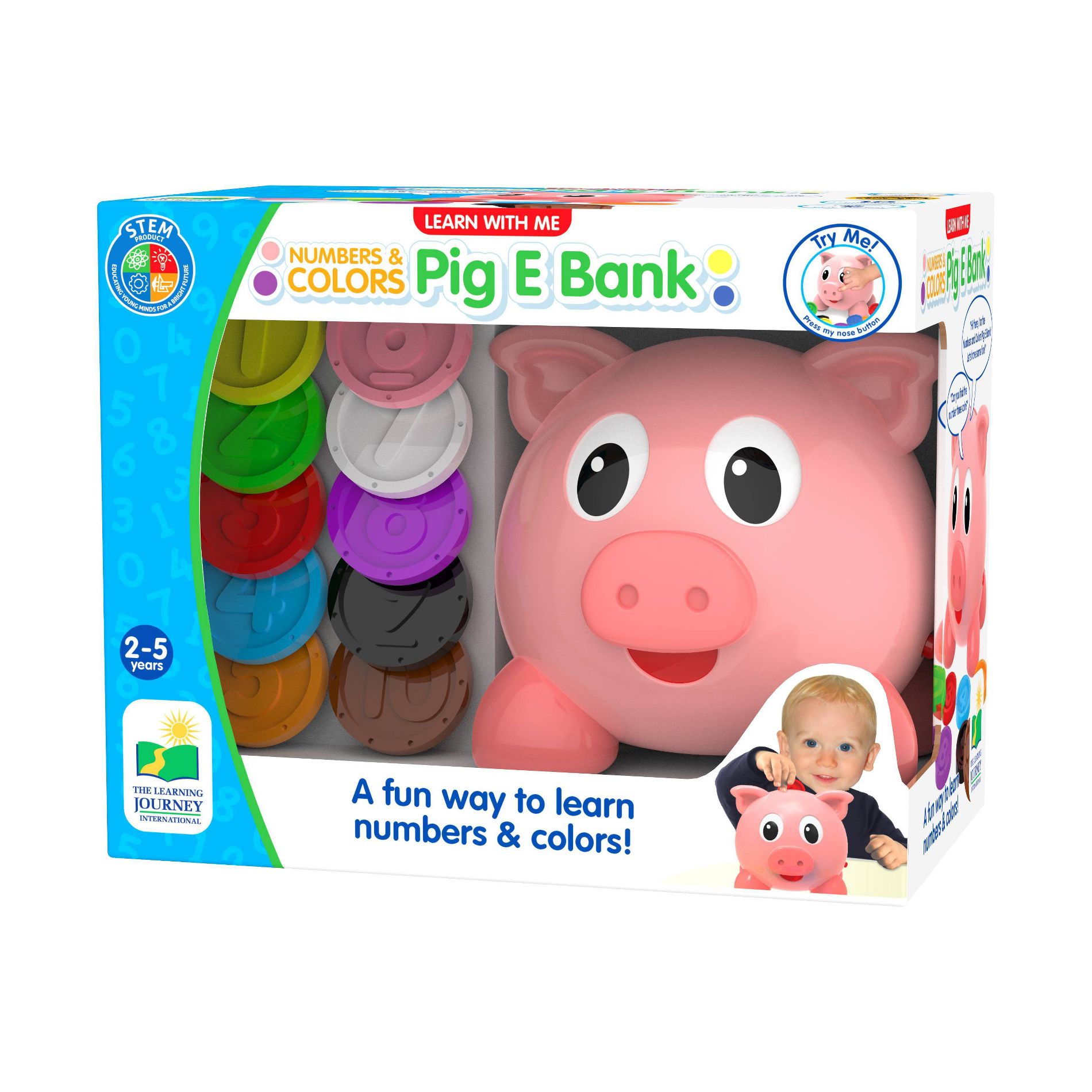 The Learning Journey International Learn with Me - Numbers & Colors Pig E Bank Electronic Board Game