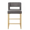 KTMBDW Bar Stools Set of 2, Counter Height 26'' Barstool Velvet Bar Stools with Back and Gold Legs, Kitchen Bar Chairs - 3 of 4