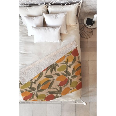 Cuss Yeah Designs Abstract Mangoes 80" x 60" Fleece Throw Blanket - Deny Designs