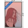 Trends International Hand Drawn Woman With Blowing Hair Framed Wall Poster Prints - 3 of 4