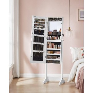 Mirror Jewelry Cabinet Standing Armoire Organizer Jewelry Storage with Full-Length Frameless LED Lights Mirror - 1 of 4