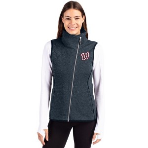 Washington Nationals Cutter & Buck Mainsail Sweater Knit Womens Asymmetrical Vest - 1 of 1