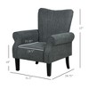 31.5"W Fabric Mid-Century Modern Armchair with Rolled Arms and Wood Legs, Soft & Padded Accent Chair for Living Room - 4 of 4