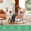 GlasFlength Seating Sets with High Backrest, Upholstered Glider Rocker, Rocking Accent Chairs, for Living Room, Nursery, Pink, 22.83"*22.8"*38.98" - 4 of 4