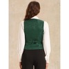 INSPIRE CHIC Women's Vintage Waistcoat Button Up Steampunk Jacquard Sleeveless Suit Vest - 4 of 4
