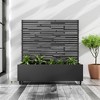 PexFix 47" x 47" Tall Wrought Iron Garden Trellis with Planter Box Black Outdoor Plant Support for Climbing Flowers Vines Patio Yard Decor - 2 of 4