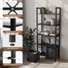 Aoxun 5-Tier Bookshelf with 2 Storage Drawers, Industrial Display Standing Shelf with Metal Frame, Black - 4 of 4
