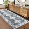 Bohemia Geometric Area Rug, Imitation Cashmere Polyester, Foldable, Washable, Non-Slip Backing for Hallway, Kitchen & Entryway - 4 of 4