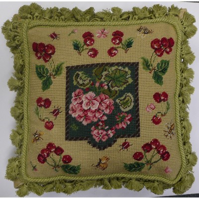 C&F Home 17" x 17" Cherries Needlepoint Pillow