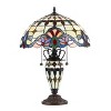 Chloe Lighting Cooper Tiffany-Style 3 Light Victorian Double Lit Table Lamp 16" Shade - 2 of 2