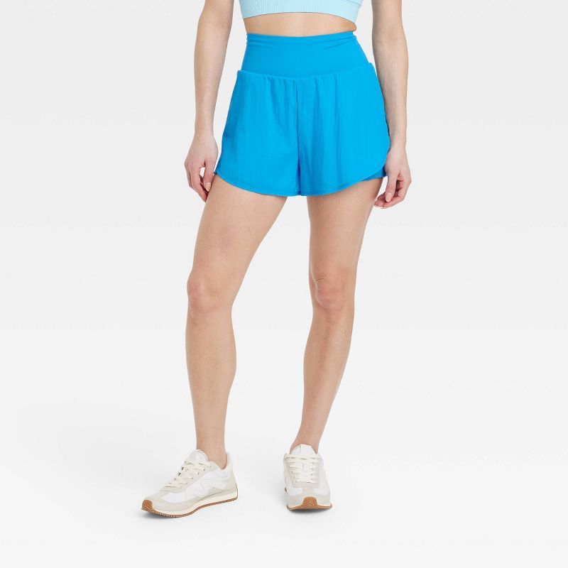 Women's Woven High-Rise 2-in-1 Run Shorts 3" - All In Motion™, 1 of 8