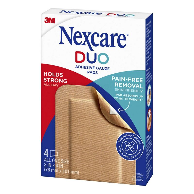Nexcare Duo Adhesive Gauze Pads - 4ct, 3 of 13