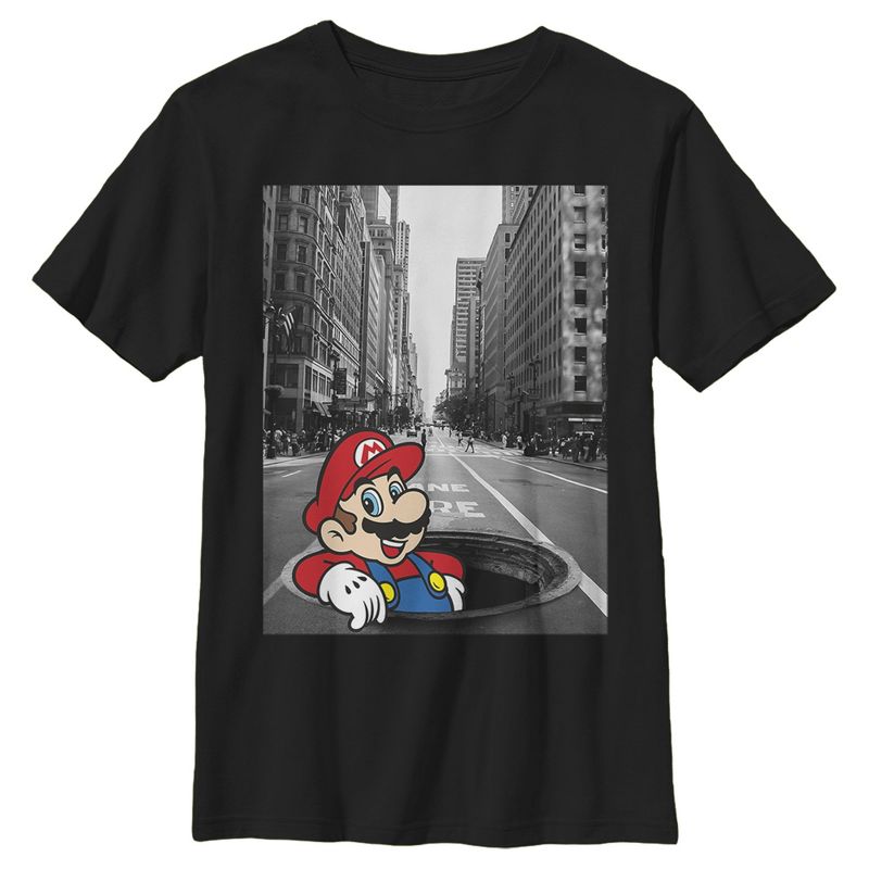 Boy's Nintendo Mario Manhole T-Shirt, 1 of 5