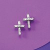 Ross-Simons 0.22 ct. t.w. Baguette and Round Diamond Cross Earrings in Sterling Silver - 3 of 4