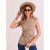 Allegra K Women's Front Twist Knot Boat Neck Sleeveless Casual Top - 4 of 4