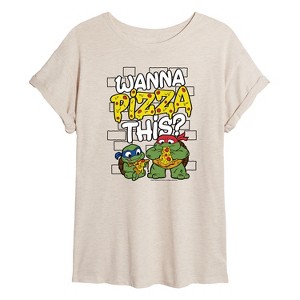 Women's - Teenage Mutant Ninja Turtles Mutant Mayhem - Wanna Pizza This Oversized Graphic T-Shirt - 1 of 4