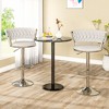 Hooseng Adjustable Bar Stools Set of 2, Velvet Upholstered Bar Stools with Black Metal Legs and 360°Swivel - 2 of 4