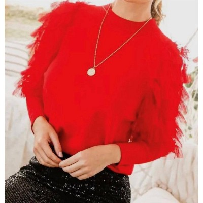Women's Lace Detail Sweater - Vine & Love
