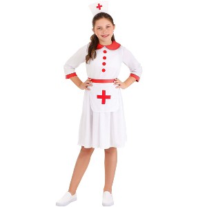 HalloweenCostumes.com Girl's Classic Nurse Costume, Caregiver Uniform Halloween Outfit - 1 of 4