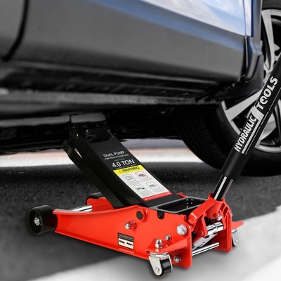 Floor jack,4-ton floor jack,steel,floor jack with double piston quick lift pump,capacity of 4 tons,red,for most cars,trucks,and SUVs