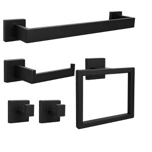 Itopfox 5-Piece Bathroom Hardware Set with Towel Bar, Towel Ring, Toilet Paper Holder & Hooks, SUS304 Stainless Steel, Wall Mounted - 1 of 4