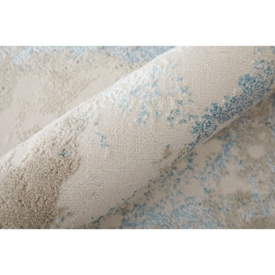 Gray and Blue Abstract Rectangular Cotton Area Rug