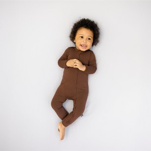 Larkspur Baby Zip Romper in Chestnut - 1 of 3