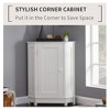 ORRD White MDF Corner Bathroom Cabinet, Adjustable Shelf, Modern Triangle Storage – Space-Saving Design - 2 of 4