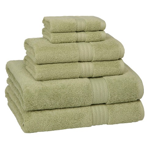 6pc Signature Solid Bath Towel Set Green - Cassadecor : Target