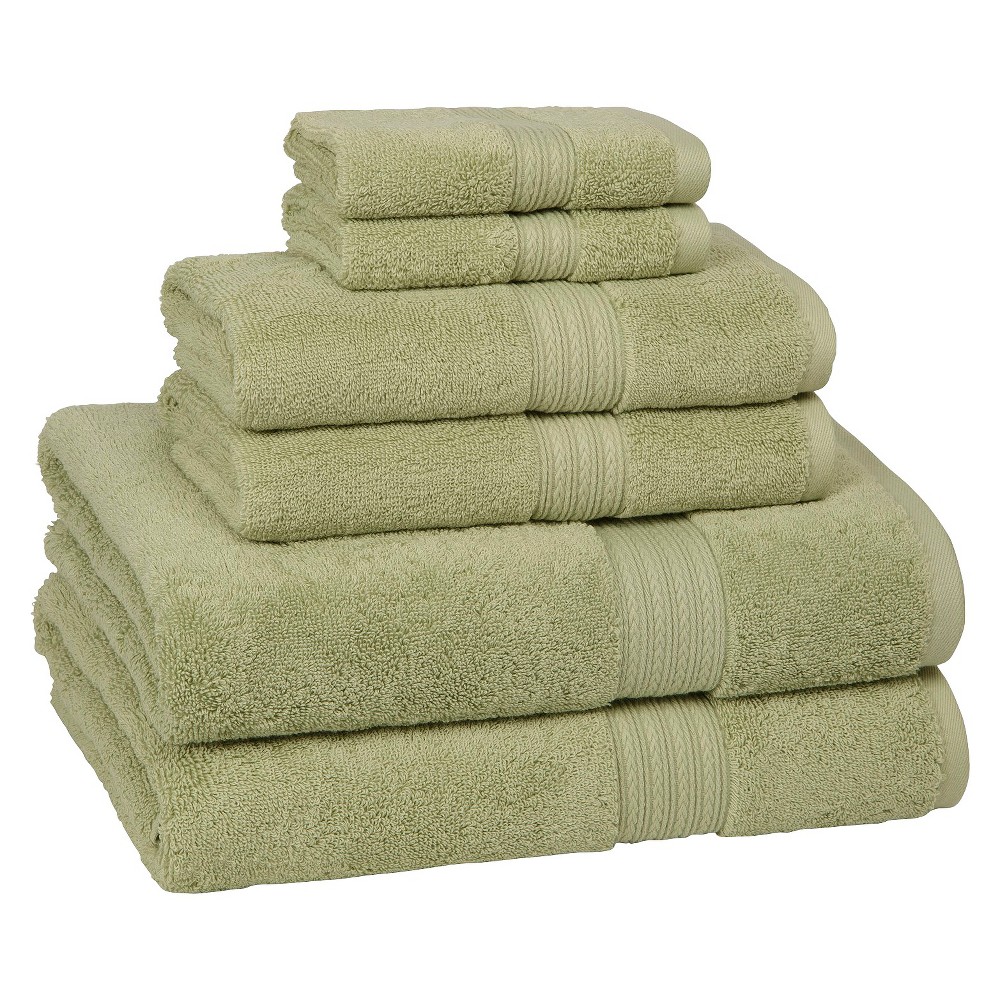 Photos - Towel 6pc Signature Solid Bath  Set Green - Cassadecor