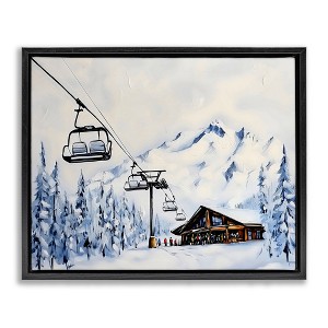 Stupell Industries Winter Ski Lift Cabin Floating Frame Canvas Art - 1 of 4