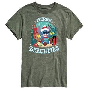 Men's - Lilo and Stitch - Merry Beachmas Christmas Short Sleeve Graphic T-Shirt - 1 of 4