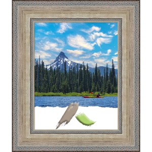 11"x14" Opening Size Wood Picture Frame Art Fleur Silver - Amanti Art: Modern Rectangle, Wall Mount, Includes Hardware - 1 of 4