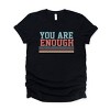 Simply Sage Market You Are Enough Stripes Short Sleeve Tee - XS - Black - 2 of 4